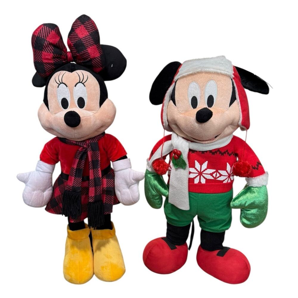 Disney Mickey & Minnie Mouse Holiday Door Porch Greeters Christmas Winter 2 Feet